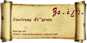 Zsolnay Ágnes névjegykártya